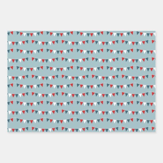 Patriotic Coordinating Print Wrapping Paper Sheets (Voorkant 3)