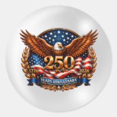 Patriotic Copper Wings of Liberty Emblem Ronde Sticker (Voorkant)