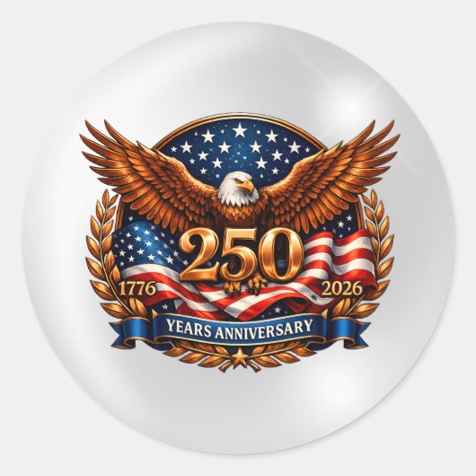 Patriotic Copper Wings of Liberty Emblem Ronde Sticker (Voorkant)