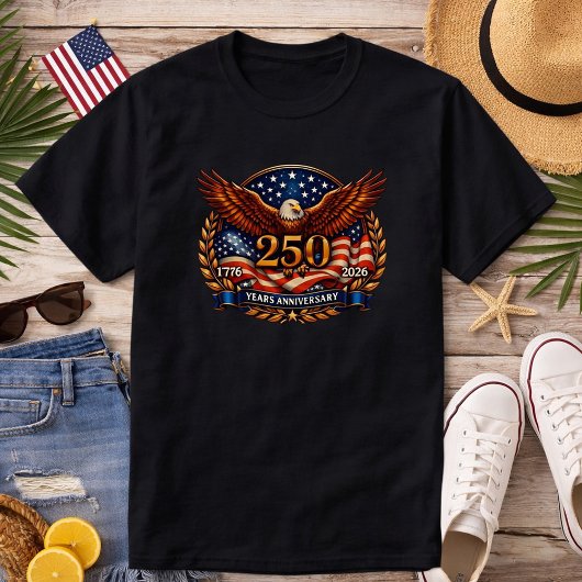 Patriotic Copper Wings of Liberty Emblem T-shirt