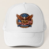 Patriotic Copper Wings of Liberty Emblem Trucker Pet (Voorkant)