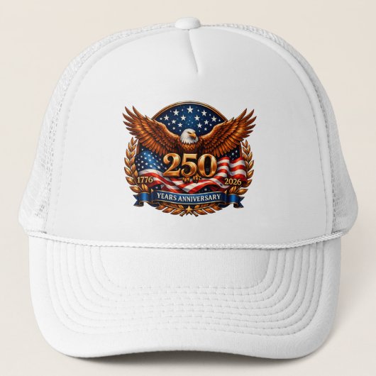 Patriotic Copper Wings of Liberty Emblem Trucker Pet (Voorkant)