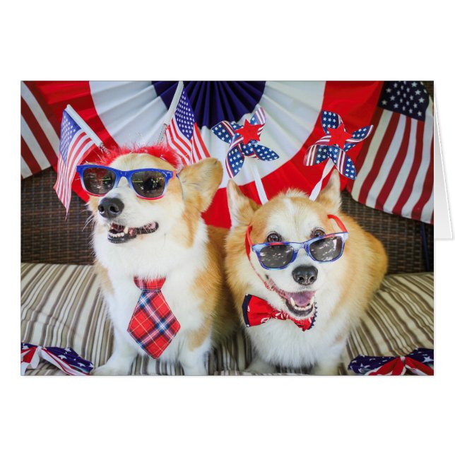 Patriotic Corgis-blanco kaart (Voorkant Horizontaal)