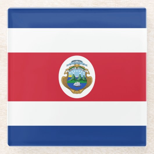 Patriotic Costa Rica Flag Glazen Onderzetter (Voorkant)
