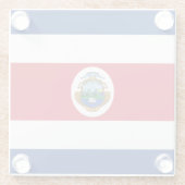 Patriotic Costa Rica Flag Glazen Onderzetter (Achterkant)
