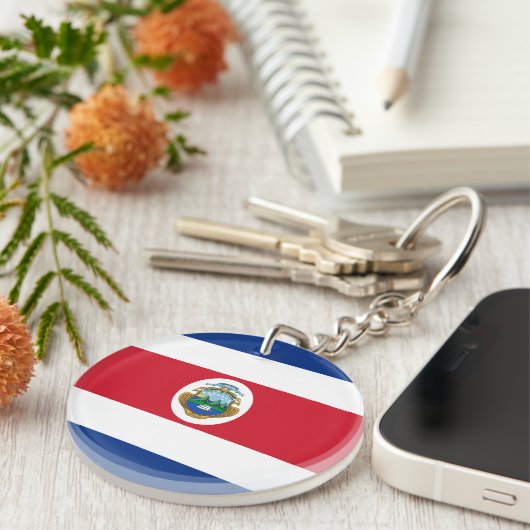 Patriotic Costa Rica Flag Sleutelhanger (Voorkant Rechts)