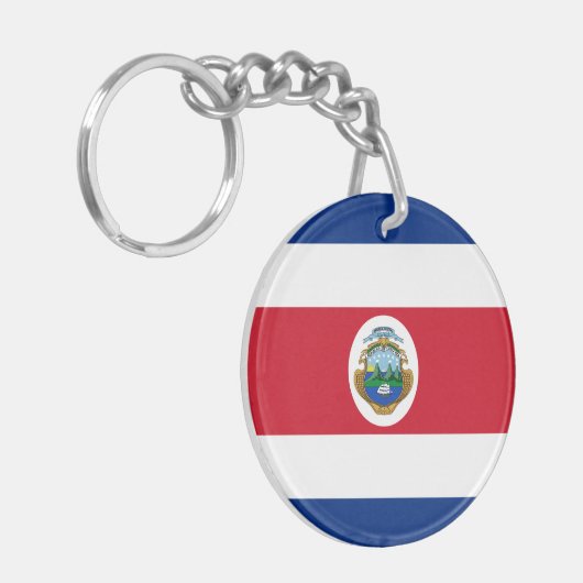 Patriotic Costa Rica Flag Sleutelhanger (Voorkant Links)