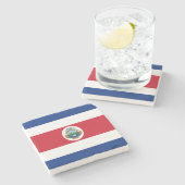 Patriotic Costa Rica Flag Stenen Onderzetter (Zijkant)