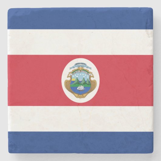Patriotic Costa Rica Flag Stenen Onderzetter (Voorkant)