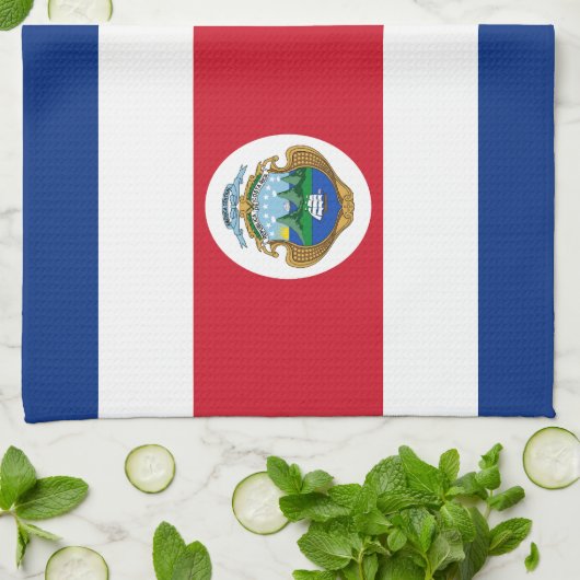 Patriotic Costa Rica Flag Theedoek (Gevouwen)