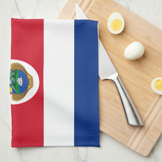 Patriotic Costa Rica Flag Theedoek (Quarter Fold)