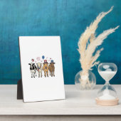 Patriotic Cow Lineup Vintage Vector Shirt Design_1 Fotoplaat (Zijkant)