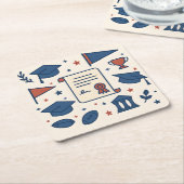 Patriotic Cream College Symbol Onderzetter Set (Schuin)