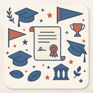 Patriotic Cream College Symbol Onderzetter Set
