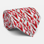 Patriotic Crimson Silver Weave Stropdas (Opgerold)