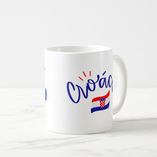 Patriotic Croatia Coffee Mug – Croatian Flag & Cre Koffiemok (Voorkant rechts)