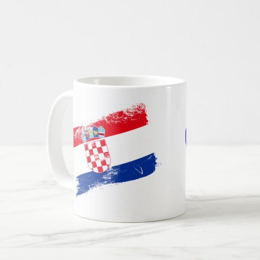 Patriotic Croatia Coffee Mug – Croatian Flag & Cre Koffiemok (Voorkant links)