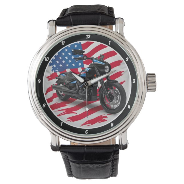 Patriotic Cruiser, American Flag Watch. Horloge (Voorkant)