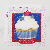 Patriotic Cupcake Kaart (Voorkant / Achterkant)