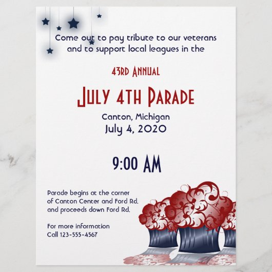 Patriotic Cupcake Party Flyer (Voorkant)