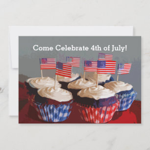 Patriotic Cupcakes Invitation Kaart