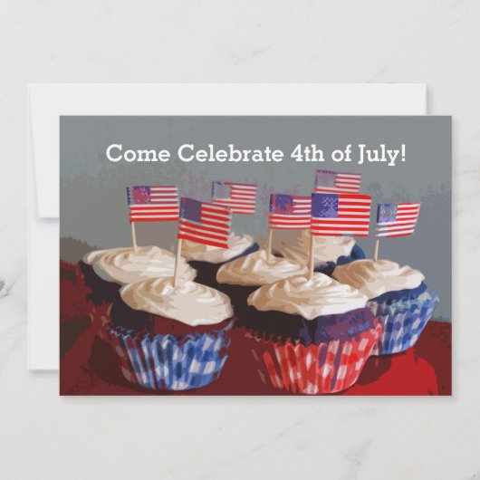 Patriotic Cupcakes Invitation Kaart (Voorkant)