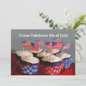 Patriotic Cupcakes Invitation Kaart (Staand voorkant)