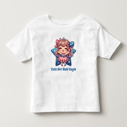 Patriotic Cutie – Baby Bald Eagle with Bow Girls'  Kinder Shirts (Voorkant)
