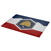 Patriotic cutting board with Flag of Utah, US Snijplank (Hoek)