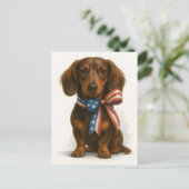 Patriotic Dachshund Briefkaart (Staand voorkant)