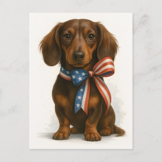 Patriotic Dachshund Briefkaart (Voorkant)