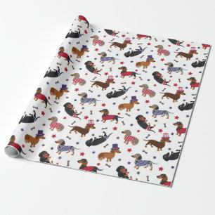 Patriotic Dachshund Cadeaupapier