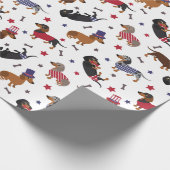 Patriotic Dachshund Cadeaupapier (Hoek)
