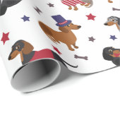 Patriotic Dachshund Cadeaupapier (Rol Hoek)