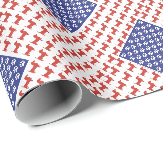 Patriotic Dachshund Cadeaupapier (Rol Hoek)