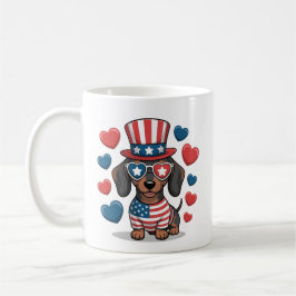 Patriotic Dachshund Dog Lover USA Pride 4th July Koffiemok