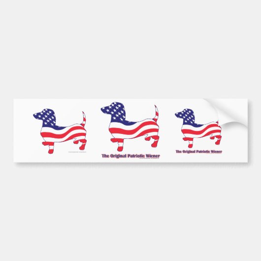 Patriotic Dachshund - Doxie Bumpersticker (Voorkant)