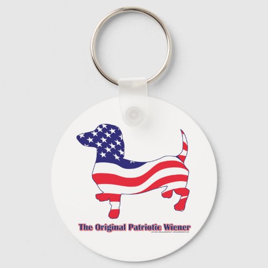 Patriotic Dachshund - Doxie Sleutelhanger (Voorkant)