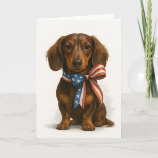 Patriotic Dachshund Kaart (Voorkant)