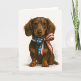Patriotic Dachshund Kaart