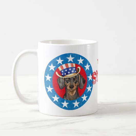 Patriotic Dachshund Koffiemok (Links)