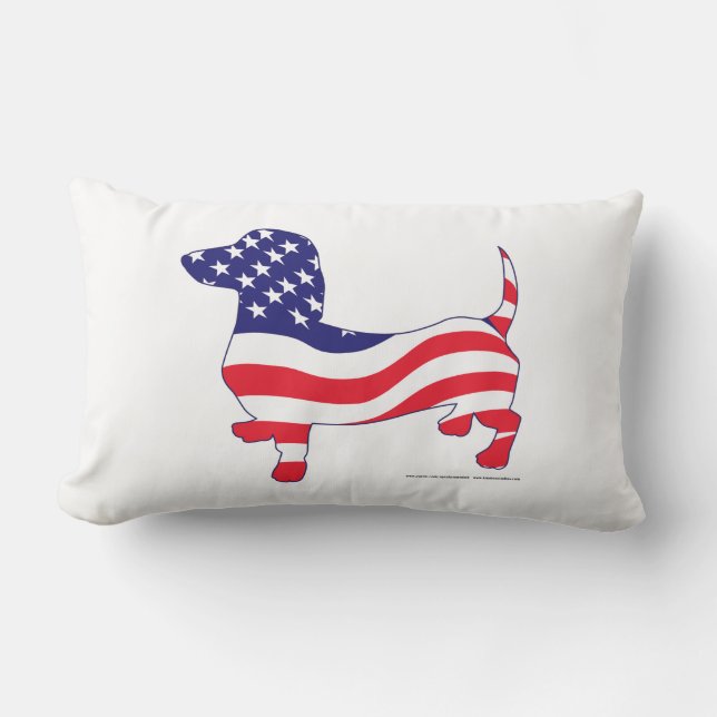Patriotic Dachshund Kussen (Voorkant)