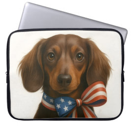 Patriotic Dachshund Laptop Sleeve