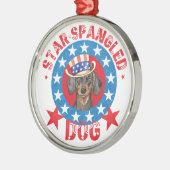 Patriotic Dachshund Metalen Ornament (Links)