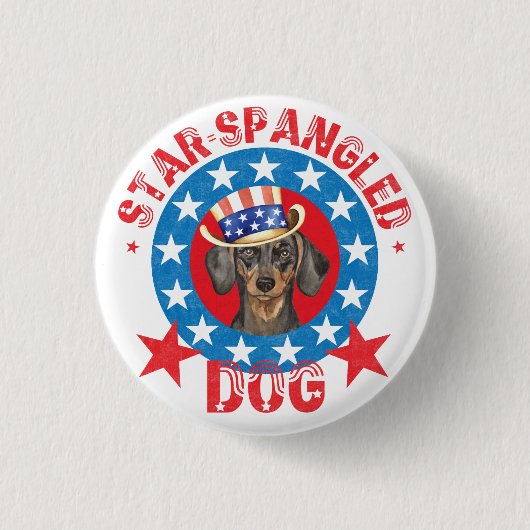 Patriotic Dachshund Ronde Button 3,2 Cm (Voorkant)