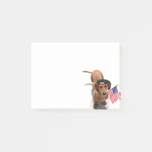 Patriotic Dachshund schrijft Post-it® Notes (Voorkant)
