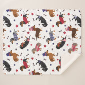 Patriotic Dachshund Sherpa Deken (Voorkant (horizontaal))