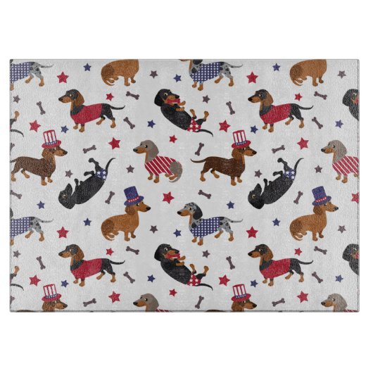 Patriotic Dachshund Snijplank (Voorkant)