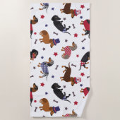 Patriotic Dachshund Strandlaken (Voorkant)