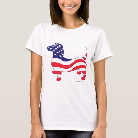 Patriotic Dachshund T-shirt (Voorkant)